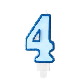 Свеча праздничная Party Deco 4 голубая 7см