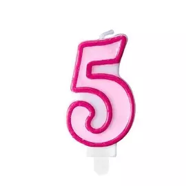 Свеча праздничная Party Deco 5 розовая 7см
