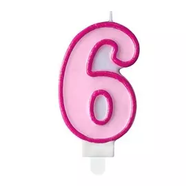Свеча праздничная Party Deco 6 розовая 7см
