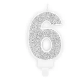 Свеча праздничная Party Deco 6 серебро 7см