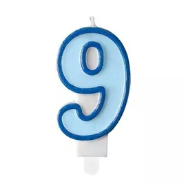 Свеча праздничная Party Deco 9 голубая 7см