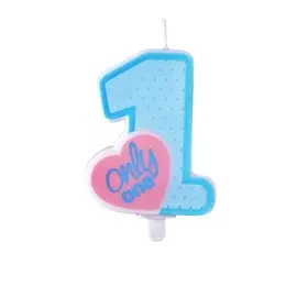 Свеча праздничная Party Deco only one голубая 8см