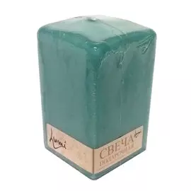 Свеча призма квадратная Lumi 6x6x10 бирюзовая