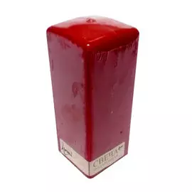 Свеча призма квадратная Lumi 6x6x15 красная