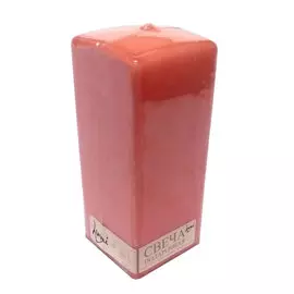 Свеча призма квадратная Lumi 6x6x15 лососевая