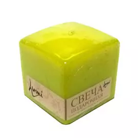 Свеча призма квадратная Lumi 6x6x6 лайм