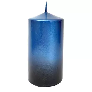 Свеча столб Kukina Raffinata с напылением черная с синим 5х12 см
