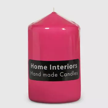 Свеча столбик Home Interiors розовый 7х12 см