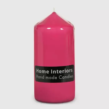 Свеча столбик Home Interiors розовый 7х15 см