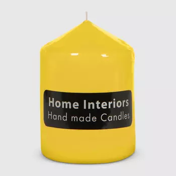 Свеча столбик Home Interiors желтый 7х10 см
