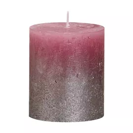 Свеча-столбик Рустик 8х6,8 розовая