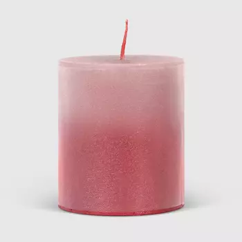 Свеча столбик рустик Home Interiors розовый+лак 7х8 см