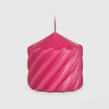 Свеча столбик витой Home Interiors розовый 6,8х7 см