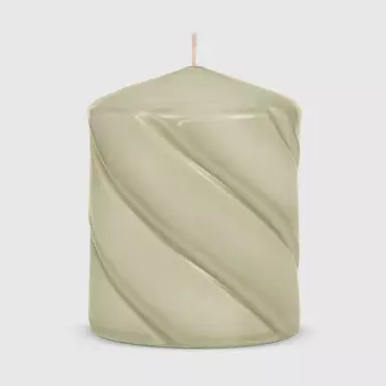 Свеча столбик витой Home Interiors светло-серый 7х9 см