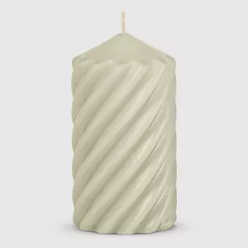 Свеча столбик витой Home Interiors светло серый тд 6,8х13 см