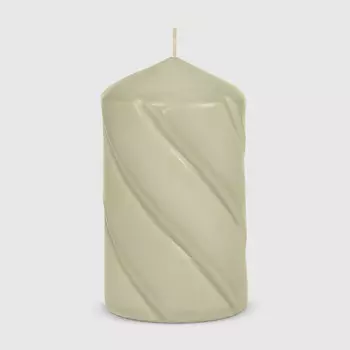 Свеча столбик витой Home Interiors светло-серый 7х12 см