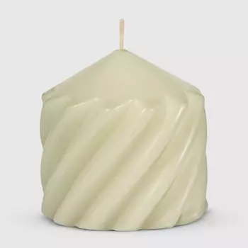 Свеча столбик витой Home Interiors светло-серыйтд 6,8х7 см