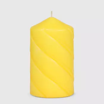 Свеча столбик витой Home Interiors желтый 7х12 см