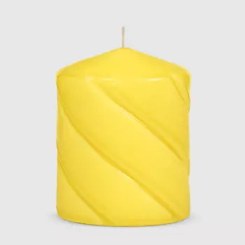 Свеча столбик витой Home Interiors желтый 7х9 см