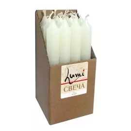 Свеча столовая 2x17,8 белая 1 шт