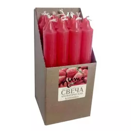 Свеча столовая 2x17,8 красная клубника 1 шт