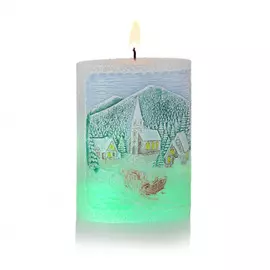 Свеча светодиодная Bartek Зимний вид овал 10х14 см