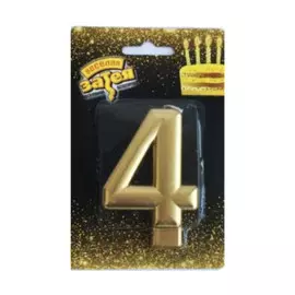 Свеча Веселая Затея Золотая Цифра 4 8 см