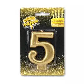 Свеча Веселая Затея Золотая Цифра 5 8 см