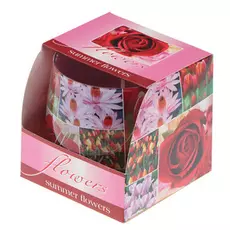 Свеча в стакане 80х75 цветы 100гр Бартек