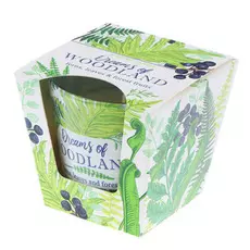 Свеча в стакане папоротники 115гр Бартек