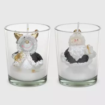 Свеча в стекле Mercury NY Black e gold 5,5х6,7 см в ассортименте