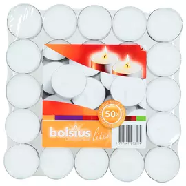 Свечи чайные Bolsius 50 шт белые 3.5ч