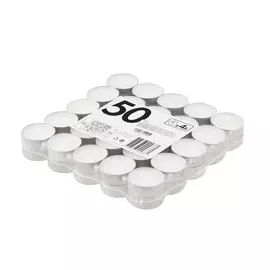 Свечи чайные Bolsius 50 штук белые 4ч/г