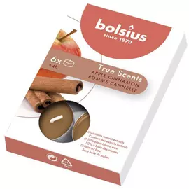 Свечи чайные Bolsius True Scents 6 шт яблоко и корица