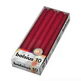 Свечи столовые Bolsius 10 шт бордо