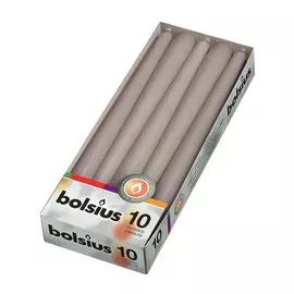 Свечи столовые Bolsius 10 шт серые