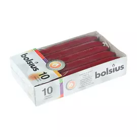 Свечи столовые Bolsius 10шт 170/20 бордо