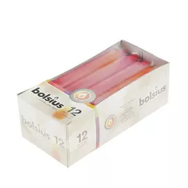 Свечи столовые Bolsius 12шт/уп 180/21 красный