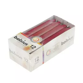 Свечи столовые Bolsius 12шт/уп 180/21 бордовый