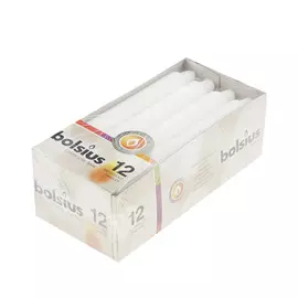 Свечи столовые Bolsius 12шт/уп 180/21 белый