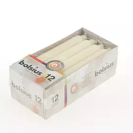 Свечи столовые Bolsius 12шт/упаковка 180/21 кремовый