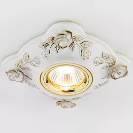 Светильник бел зол керамика Ambrella light D5504 W/GD