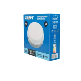 Светильник светодиодный Старт накладной круглый 18w дневной