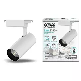 Светильник трековый Gauss цилиндр 32W 2750lm 4000K 180-240V IP20 75*220мм белый угол 24 LED