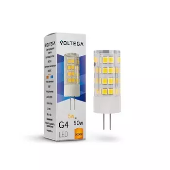 Светодиодная лампа Voltega Simple Capsule 5W 3000K G4 (7183)