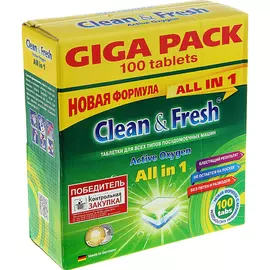 Таблетки Clean&amp;Fresh All in 1 100 шт