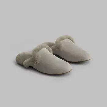 Тапочки Адали экрю женские меxовые размер 40-41