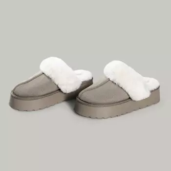 Тапочки Prime Prive Альва серо-коричневые женские размер 38-39