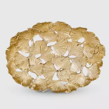 Тарелка декоративная Delux Quanzhou 33х24х4 см золото