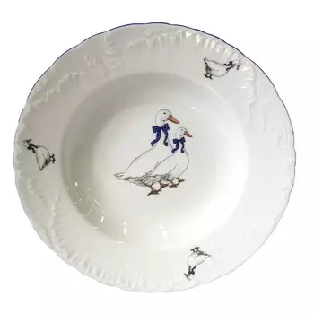 Тарелка глубокая Cmielow Rococo Гуси 22,5 см